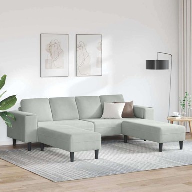 Set sofe 3 pcs Svjetlosiva Baršun