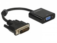 DELOCK Adapter DVI-D 24+1 (M) na VGA (Ž), crni
