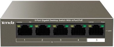 TENDA Switch TEG1105P46, 5-Port, Fast Ethernet, PoE