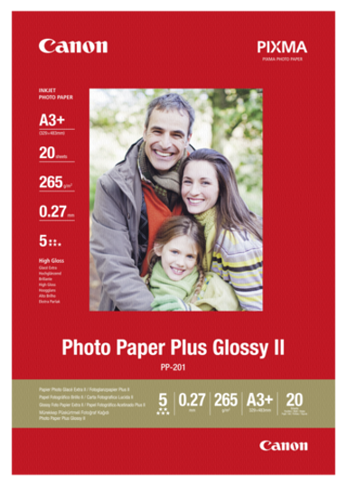 CANON Foto papir PP-201 Photo Paper Plus Glossy II A3+ 265 g 20 listova