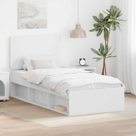 Okvir za krevet 90 x 200 cm čvrsto borovo drvo, bijeli