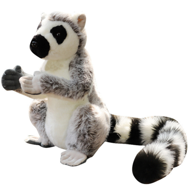 Plišana maskota Lemur, 28 cm, sivi