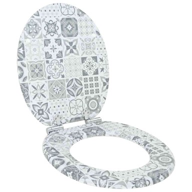 MDF WC daska 44x38 cm plavi i bijeli porculan