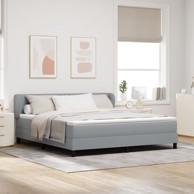 Krevet Box Spring s madracem, 180 x 200 cm, tkanina, svjetlosiva