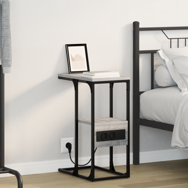 Noćni ormar s ladicama 41.5 x 26 x 60.5 cm, sivi hrast sonoma