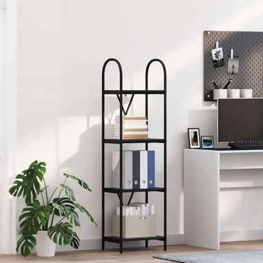 Polica, crni hrast, 40x30x146 cm, konstruirano drvo