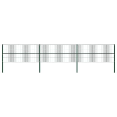 Panel za ogradu sa stupovima željezni, 5.1 m, 0.8 m, zeleni