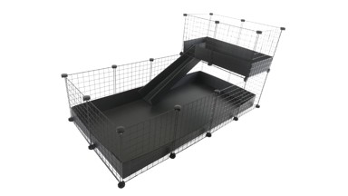 C&C Modularni kavez 4x2 + potkrovlje 2x1, jednokatni, crna rampa
