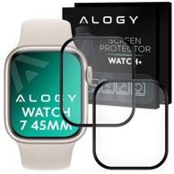 Fleksibilno staklo 3D za Apple Watch Series 7, 45 mm, crno, 2 kom.