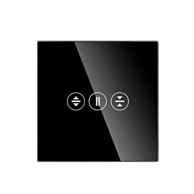 Stakleni panel za prekidač za rolete, crni