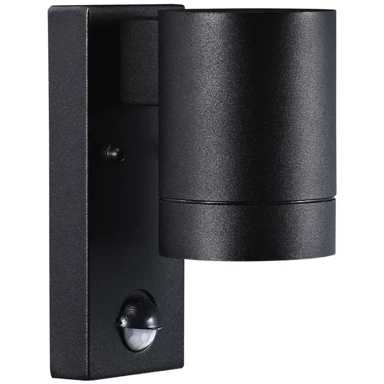 Zidna svjetiljka Tin Maxi, GU10, IP54, senzor, crna