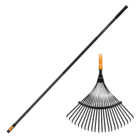 FISKARS ONECLICK Lepezaste grablje za lišće s drškom 42 cm 161 cm, crna