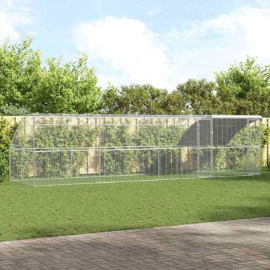 Kavez za piliće, srebrni, 800 × 200 × 198,5 cm, pocinčani čelik