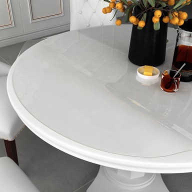 Zaštita za stol Ø 70 cm, prozirna, PVC, 2 mm