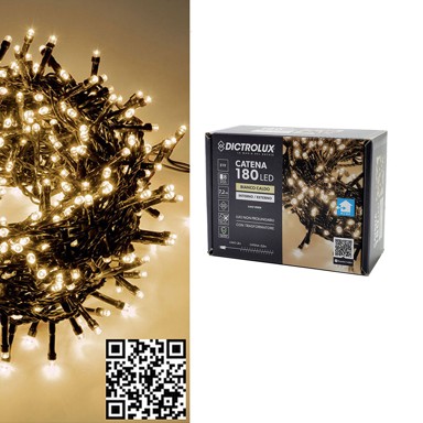 LED lampice, 180 LED, toplo bijele