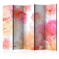 Sobna pregrada u 5 dijelova Pastel peonies II 225x172