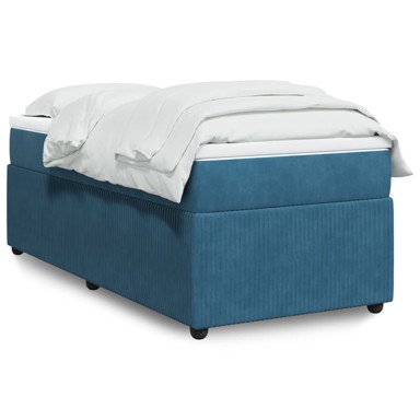 Box spring krevet s madracem tamnoplavi 100x200 cm baršunasti