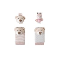 INTERBABY Zvečke za ruke i stopala, Medo roza