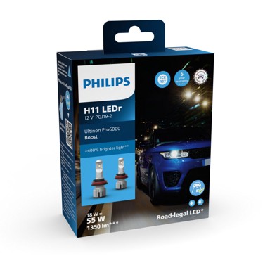 PHILIPS LED žarulje Ultinon Pro6000 Boost H11 ECE, 5800 K, legalno
