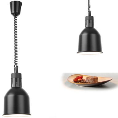 HENDI Viseća cilindrična konusna lampa 273852, crna, 175 mm, 250 W