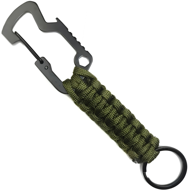 Višenamjenski survival karabiner s paracordom, KP41562, zelena