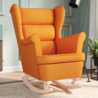 Stolica za ljuljanje 74x90x102 cm tamnožuta od tkanine