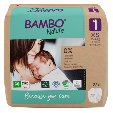 BAMBO NATURE Pelene Newborn 1, 2-4 kg, 22 kom