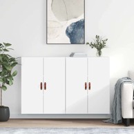 Zidni ormarići, 2 kom, 69.5 x 34 x 90 cm, bijela 2, koža