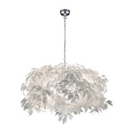 TRIO Bijela viseća svjetiljka s perjem Pendant Leavy, visina 150 cm