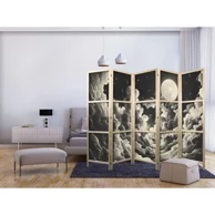 Japanski paravan Mjesec i zvijezde pjevaju među velikim oblacima 225x172 cm