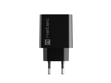 NATEC Punjač Ribera, USB-A + USB-C, 20W PD, crni