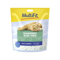 MULTIFIT Pijesak za mačke Diamonds Aloe Vera, silikatni, 16 l