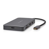 NORTHIX USB višeportni adapter USB 3 2 gen 1 USB C muški micro sd RJ45 ženski sd USB C ženski 2x HDMI 2x USB A ženski 5 Gbps 0 20 m okrugli pozlaćeni PVC antracit kutija