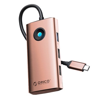 ORICO Docking stanica, USB-C, 6-in-1, zlatna/roza