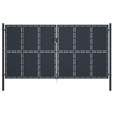 Vrtna vrata čelična 400 x 175 cm antracit