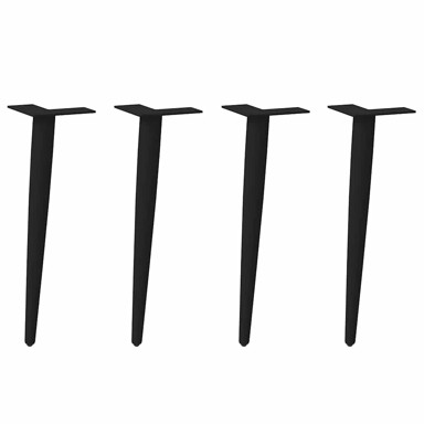 Noge stolića za kavu stožastog oblika 4 kom crne 30-31 cm čelik
