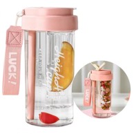 LIVEFY Šalica sa slamkom Simple 600 ml, ružičasta