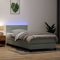 Box Spring krevet s madracem svijetlo sivi 90x210 cm baršun