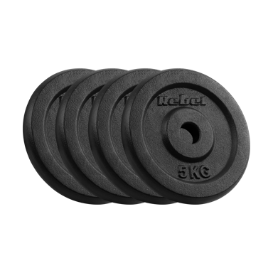 REBEL ACTIVE Utezi od lijevanog željeza, 4 x 5 kg, rupa 31 mm, klasična ploča