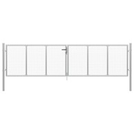 Dvorišna vrtna vrata od pocinčanog čelika, 415 x 175 cm, srebrno