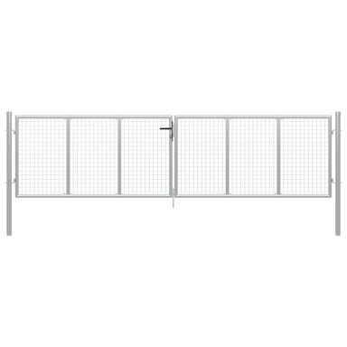 Dvorišna vrtna vrata od pocinčanog čelika, 415 x 175 cm, srebrno