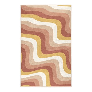 MILA HOME Oker žuti/prljavo rozi periv tepih 80x150 cm Creamy Strawberry Swirl 
