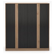 MARCKERIC Crni/u prirodnoj boji ormar u dekoru hrasta 180x197,5x53 cm Dennis