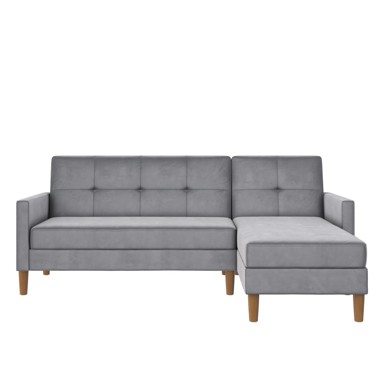 STØRAA Svijetlo siva baršunasti kutna garnitura Lilly 