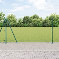 Set ograde, set od 2, pocinčani čelik, PVC, 25 x 1,2 m, zelena