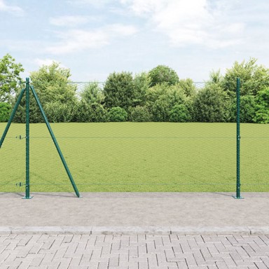 Set ograde, set od 2, pocinčani čelik, PVC, 25 x 1,2 m, zelena