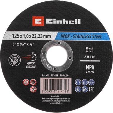 EINHELL Set reznih ploča 125 x 1,0 mm 50 kom