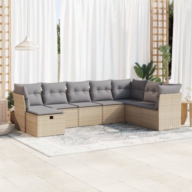8-dijelni set vrtnih sofa od poliratana s jastucima bež