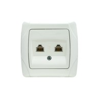 Utičnica podžbukna dvostruka mikro telefonska CARMEN C-033 bijela