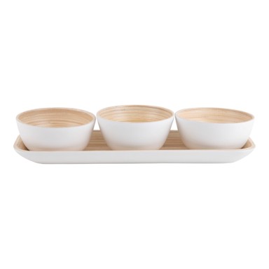 PT LIVING Bijeli set za serviranje od bambusa Puro